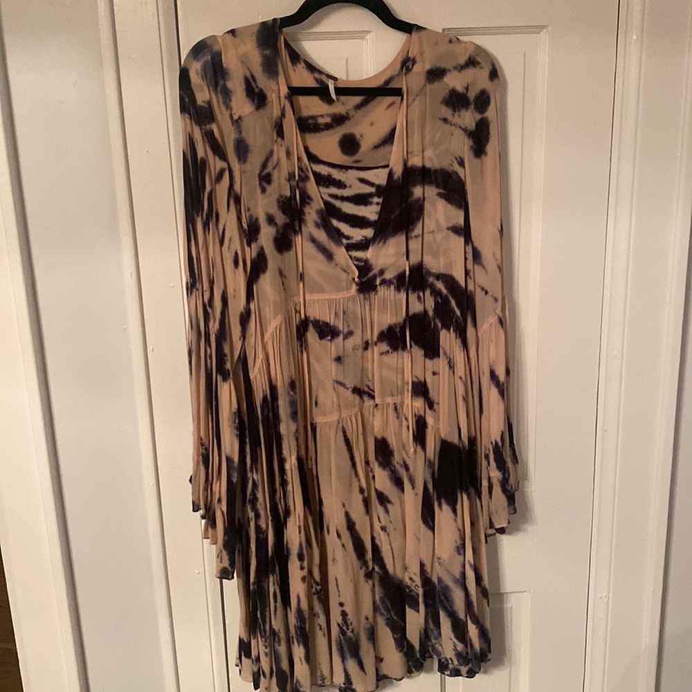 YFB tie dye dress with slip